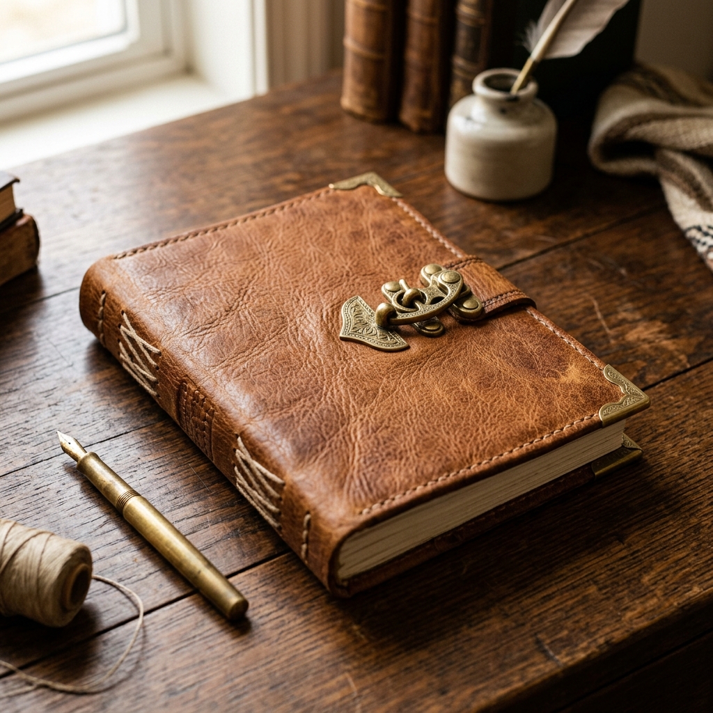 Sahara Goatskin Leather Journal by Timbuktu Crafts